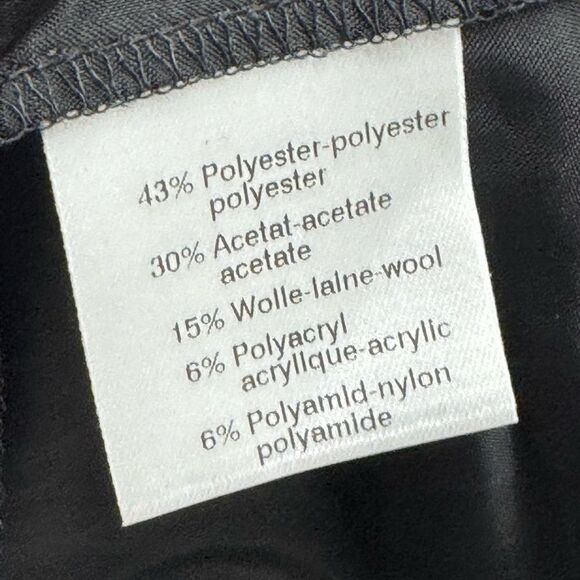 Akris Punto Metallic Gold Crepe Wool Blend Skirt Flat Front Back Pleat Size 8 - Picture 10 of 10